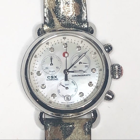 Michele Stainless Steel Diamond Dial Watch - Picture 3 of 8